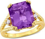 DELMAR Amethyst & White Topaz Statement Ring