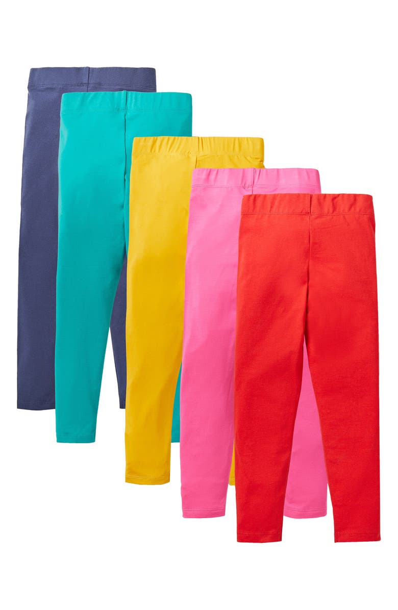 Mini Boden Assorted 5-Pack Solid Leggings, Alternate, color, 