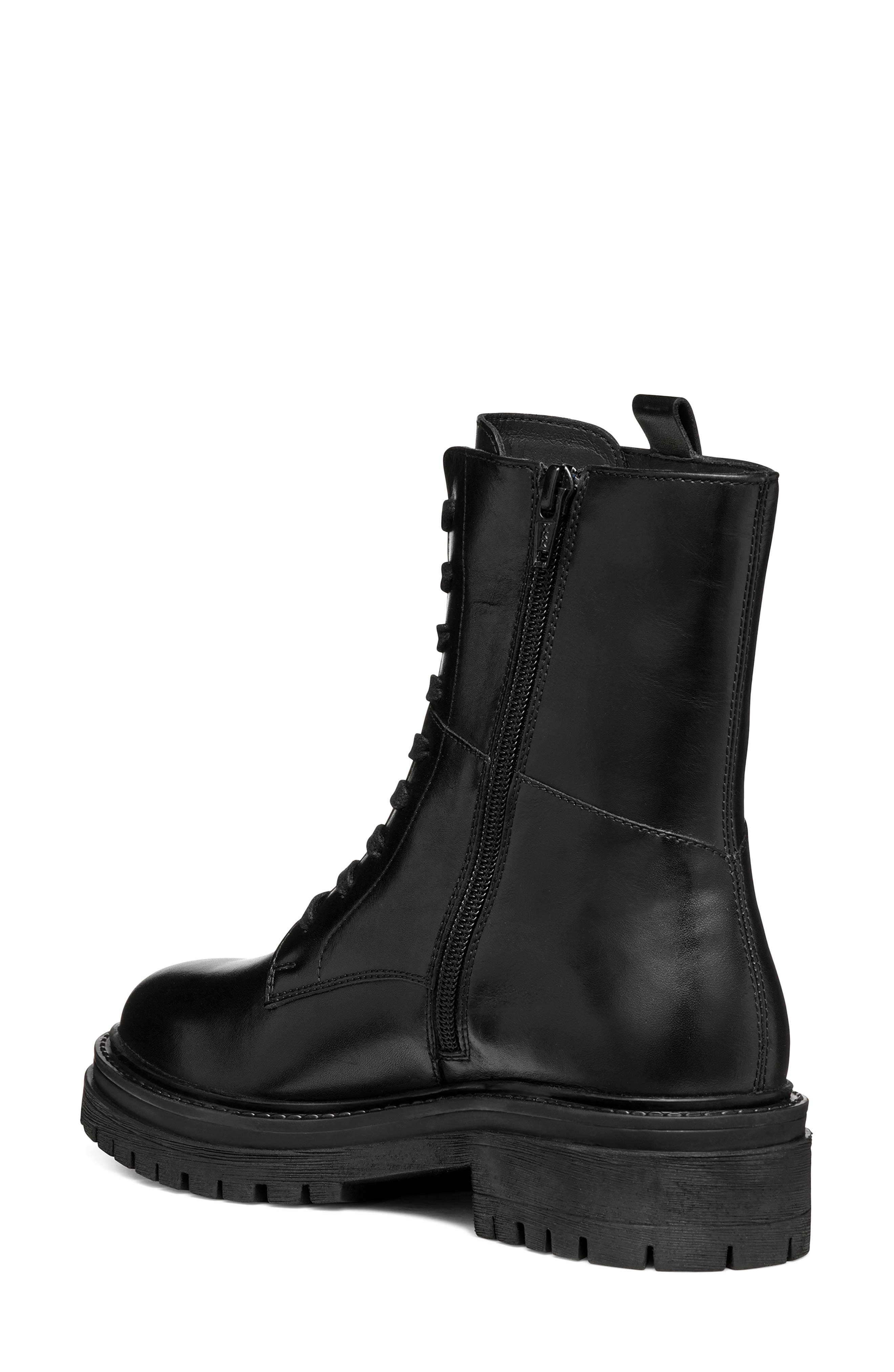 Geox Cap Toe Leather Combat Boot, Alternate, color, 
