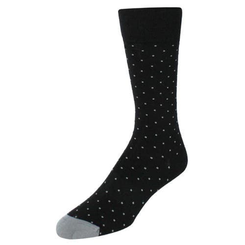 Trafalgar Pierre Polka Dot Mid-calf Pima Cotton Socks In Black