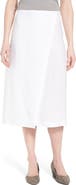 Eileen Fisher Organic Linen Wrap Front Midi Skirt