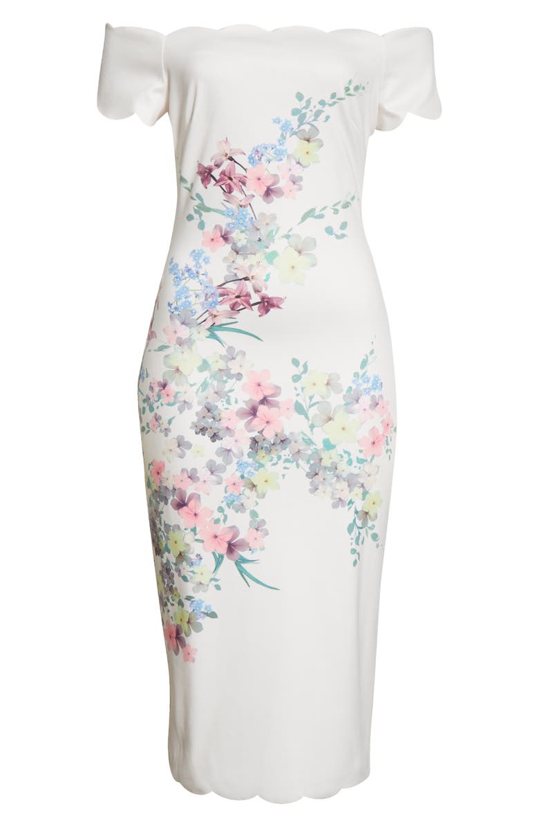Ted Baker London Trixiiy Pergola Floral Off the Shoulder Sheath Dress, Alternate, color, 