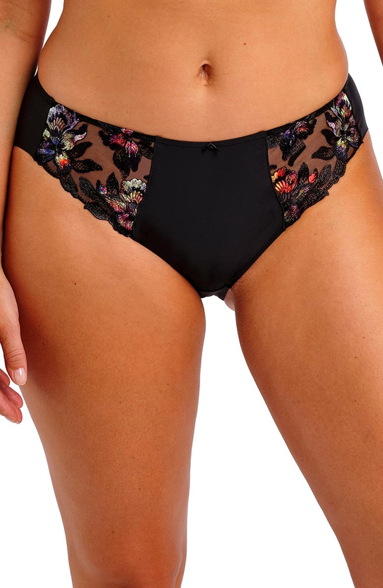 Fantasie Magdalena Scalloped Edge Briefs, Main, color, Noir