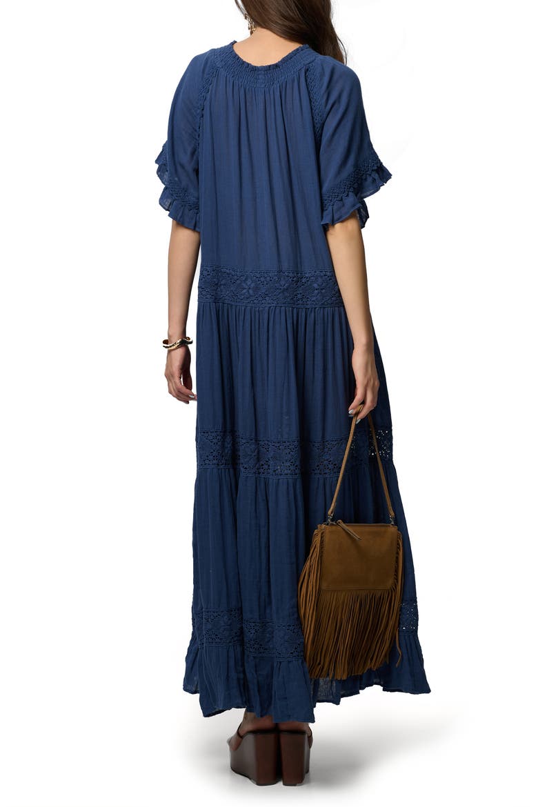 Knit Trim Maxi Dress, Alternate, color, NAVY