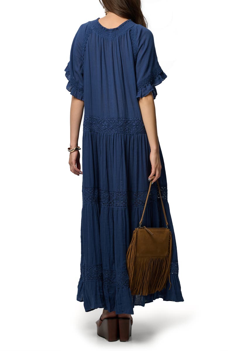 SAACHI Knit Trim Maxi Dress, Alternate, color, Navy