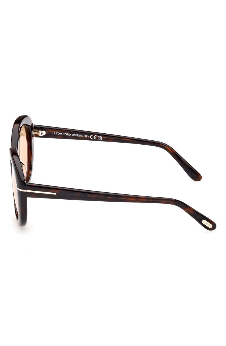 TOM FORD Lily-02 55mm Tinted Cat Eye Sunglasses, Alternate, color, Dark Havana / Brown