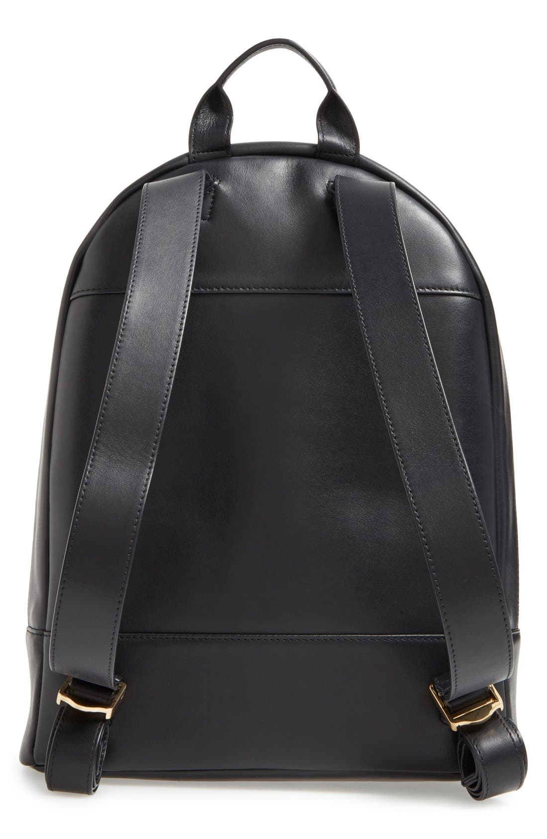 WANT Les Essentiels 'Piper' Leather Backpack, Alternate, color, Jet Black