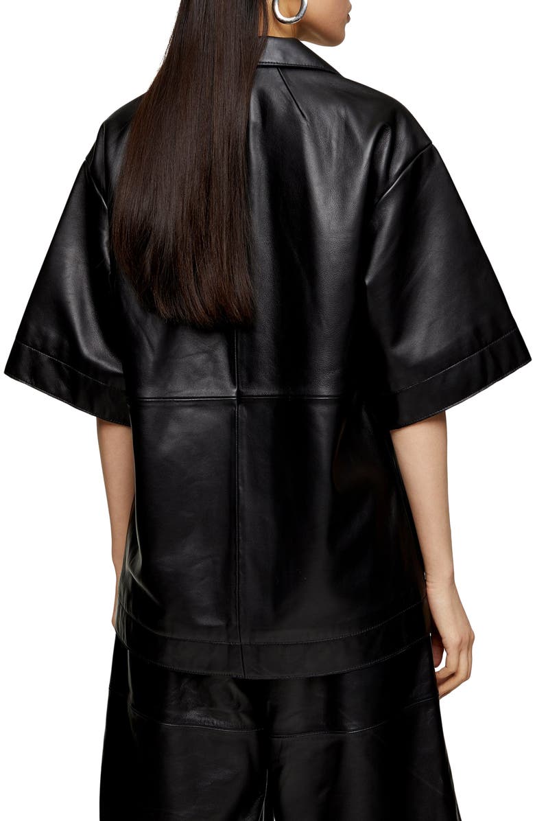 Topshop Boutique Leather Shirt, Alternate, color,