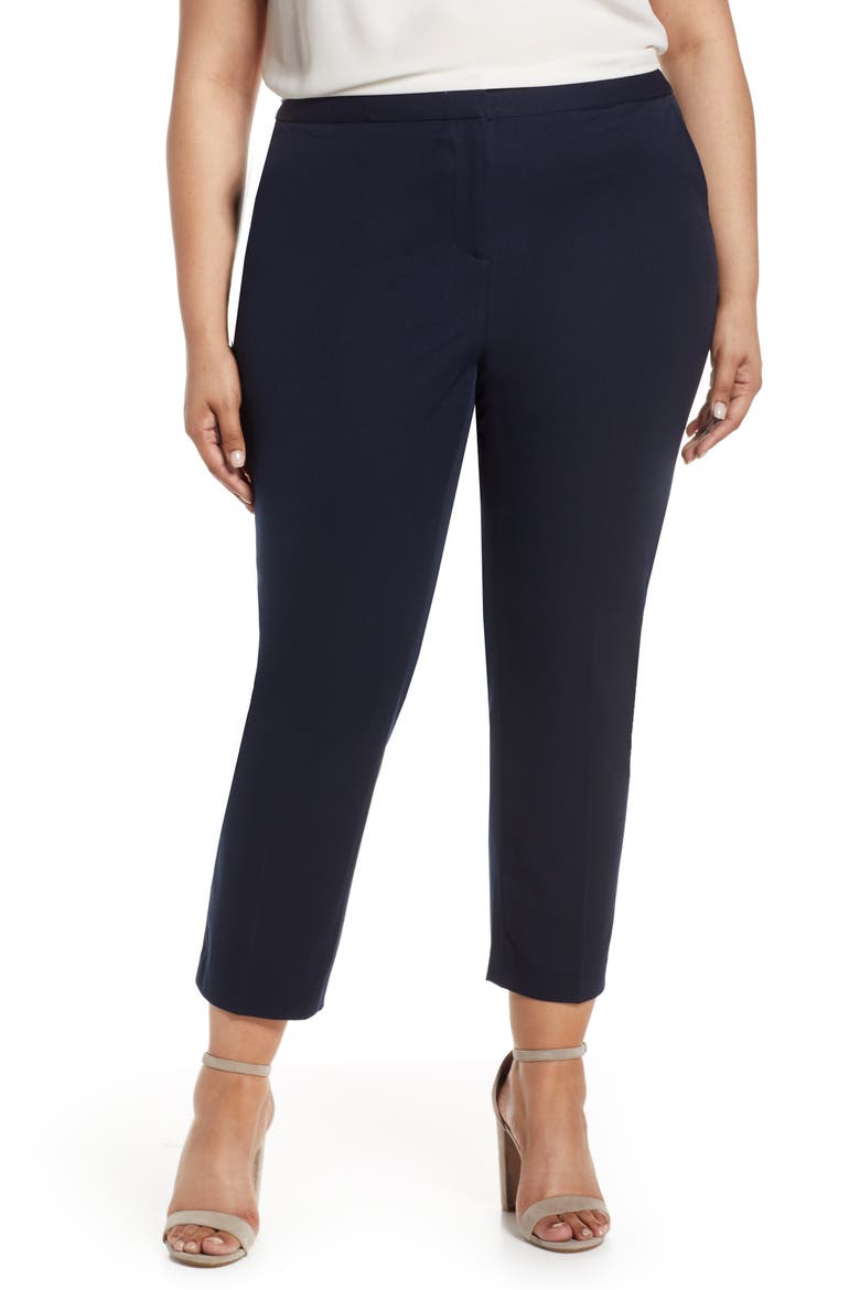 Stretch Twill Crop Pants (Nordstrom Exclusive), Main, color, CLASSIC NAVY