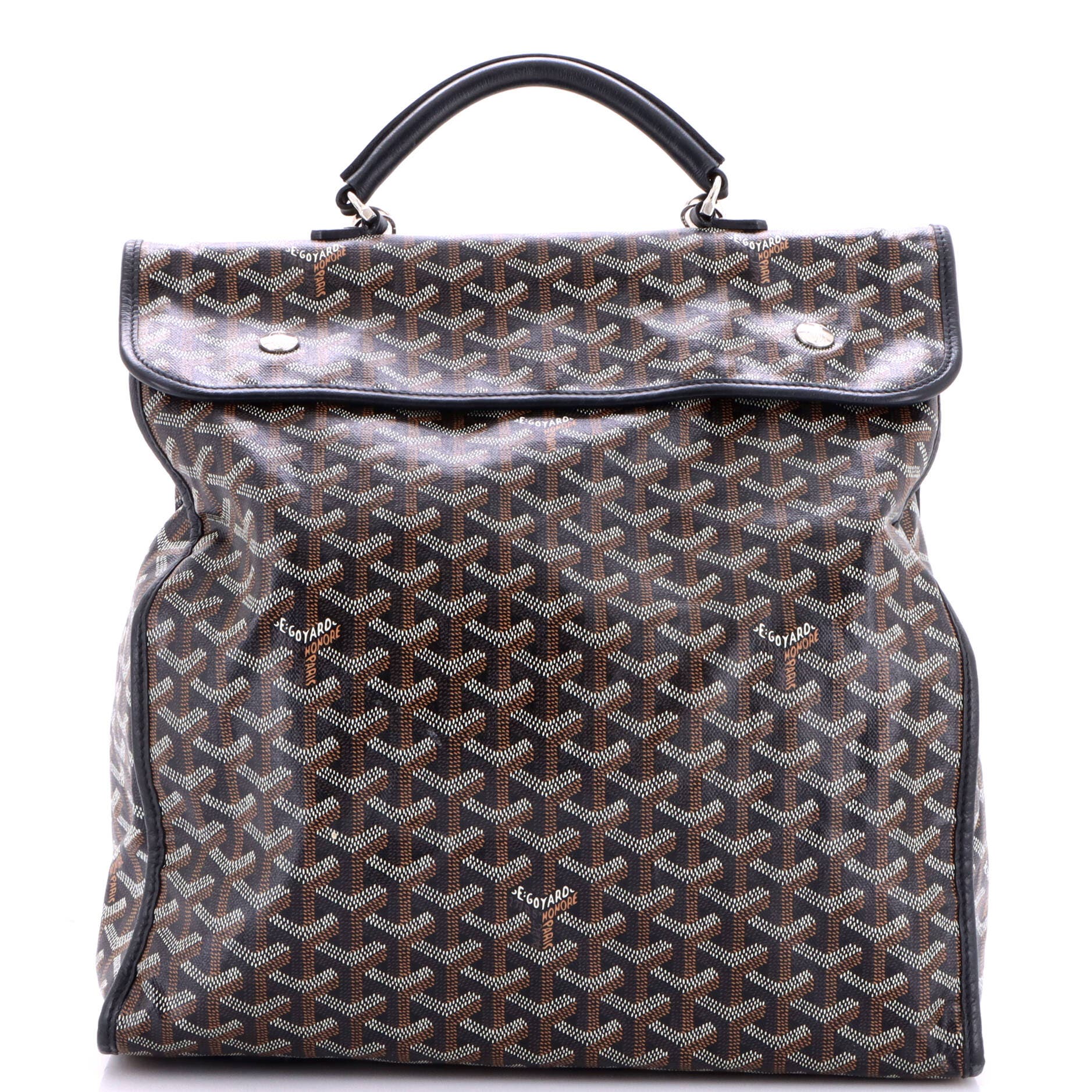 Saint Leger Briefcase Backpack Coated Canvas, Main, color, Black