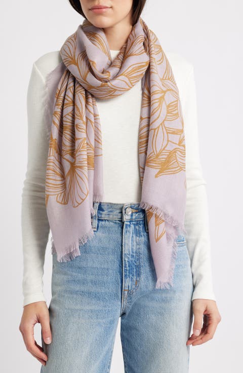 Eyelash Trim Print Cashmere & Silk Wrap