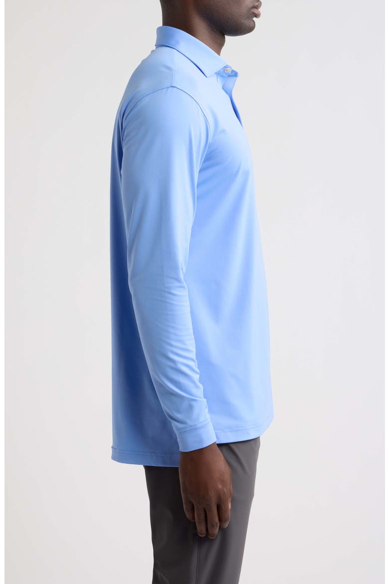 Summer Comfort Solid Long Sleeve Performance Jersey Polo, Alternate, color, ESTATE BLUE