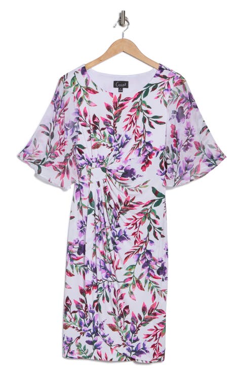 Flutter Sleeve Faux Wrap Minidress