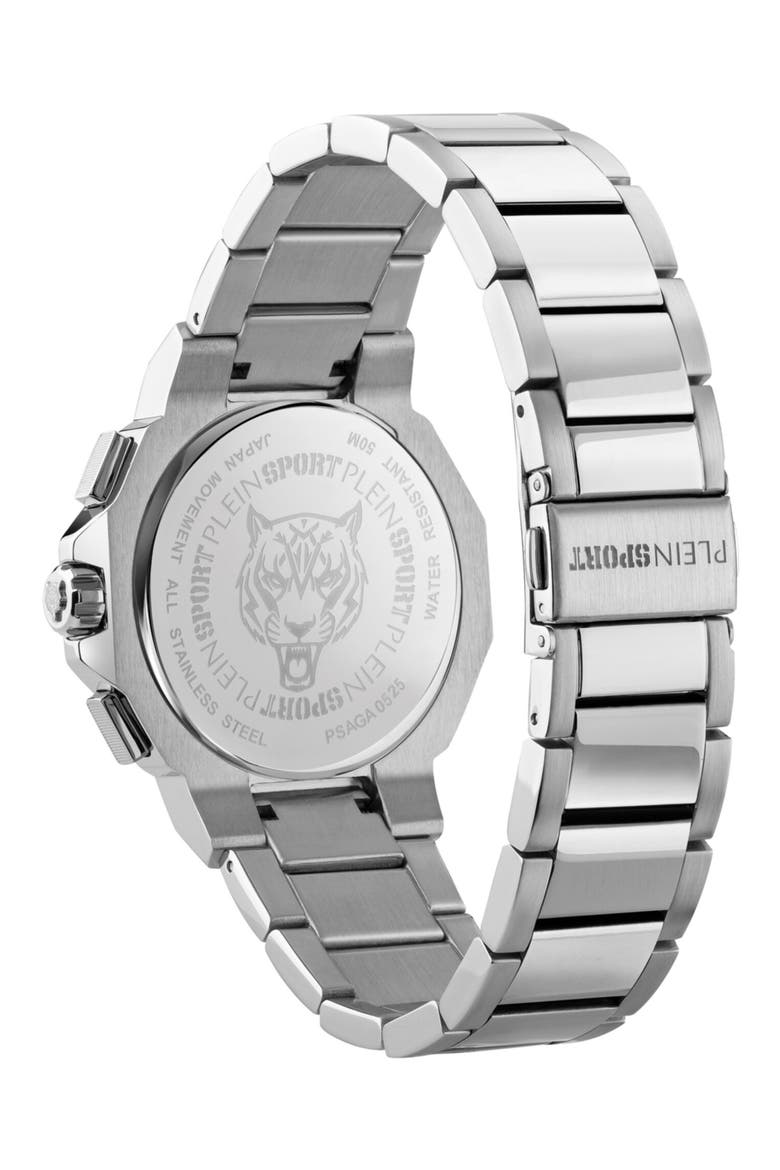 Titan Three Hand Quartz Bracelet Watch, 46mm, Alternate, color, STAINLESS STEEL