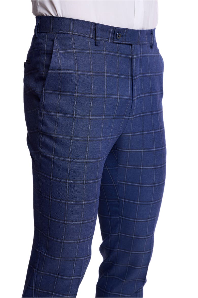 Downing Slim Fit Windowpane Suit Separate Pants, Alternate, color, DARK BLUE WINDOWPANE