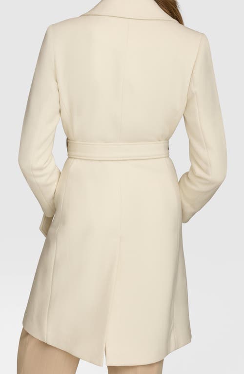 Donna Karan New York Belted Wool Blend Coat In Gray