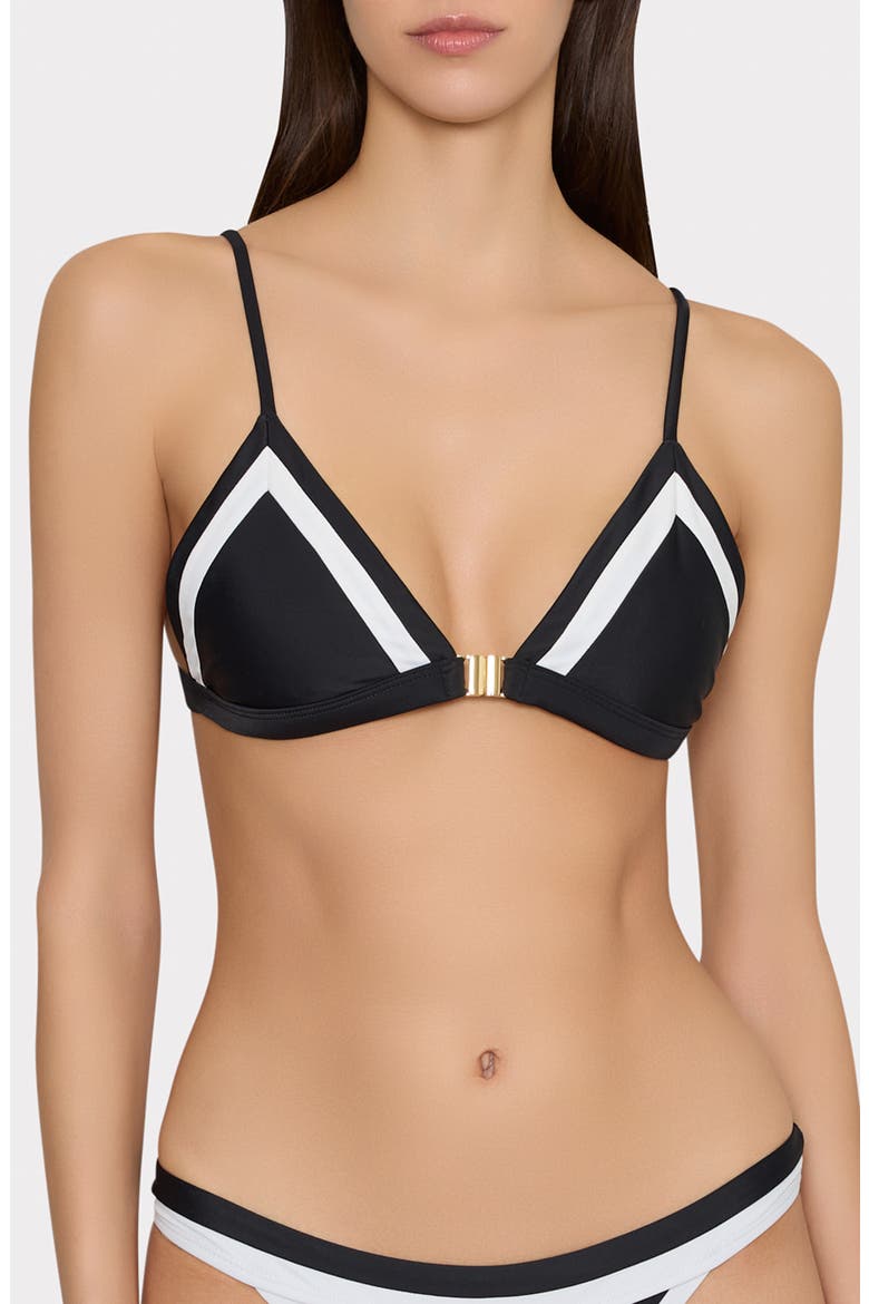 Positano Colorblock Bikini Top, Main, color, BLACK MULTI