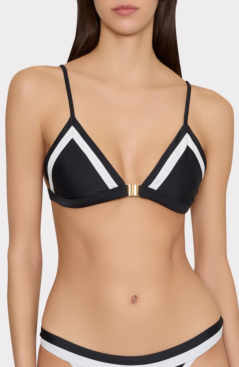 Milly Positano Colorblock Bikini Top, Main, color, Black Multi