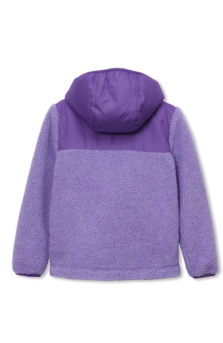 Lands' End Kids High Pile Fleece Hooded Jacket, Alternate, color, Verbena/Deep Lavender