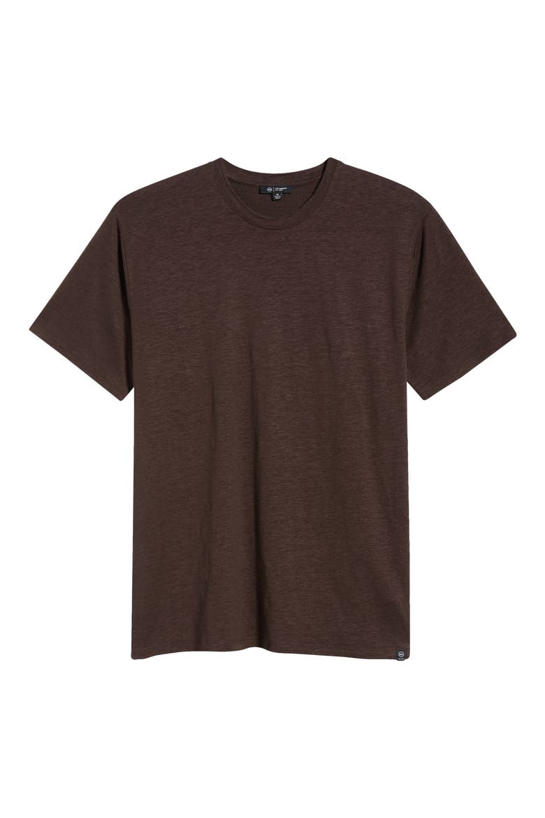 Bryce Crewneck Stretch Linen T-Shirt, Alternate, color, OAK BARREL