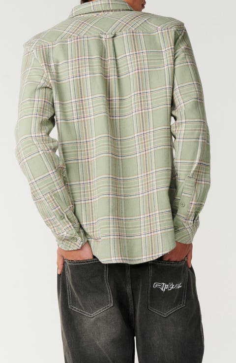 Griffin Plaid Cotton Flannel Button-Up Shirt