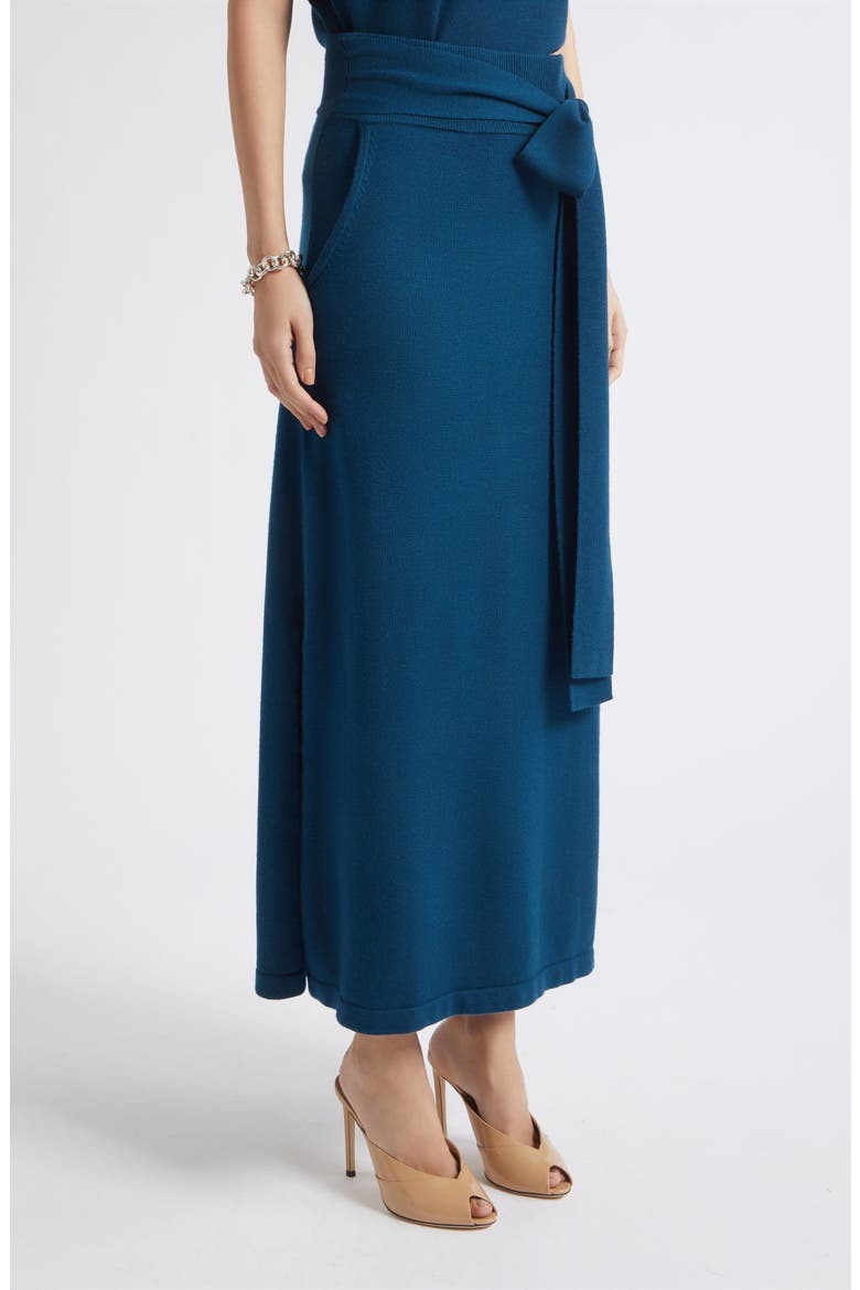 Abby Wool Midi Skirt, Alternate, color, DARK TEAL