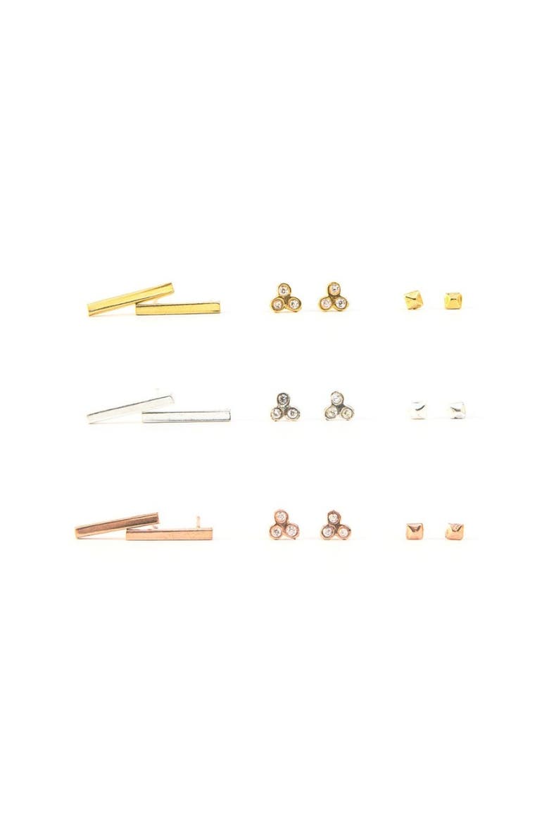 Mini Stud Set, Main, color, Brass