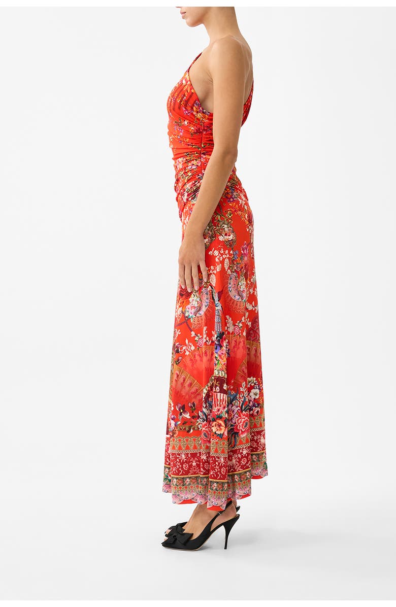 Camilla Gathered Jersey One Shoulder Dress, Alternate, color, Olé Olé