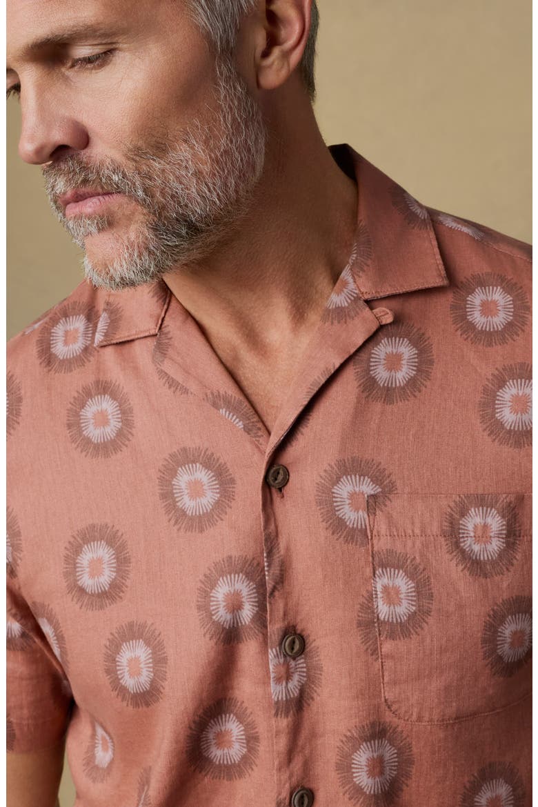 Breeze Linen Blend Camp Shirt, Alternate, color, SIENNA COAST FIREWORKS