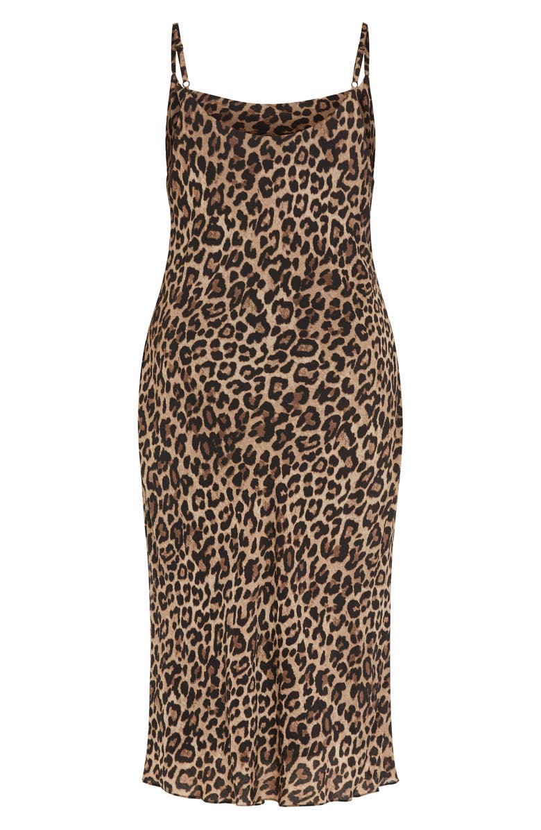 City Chic Kyra Leopard Print MIdi Slipdress, Alternate, color, Leopard Print