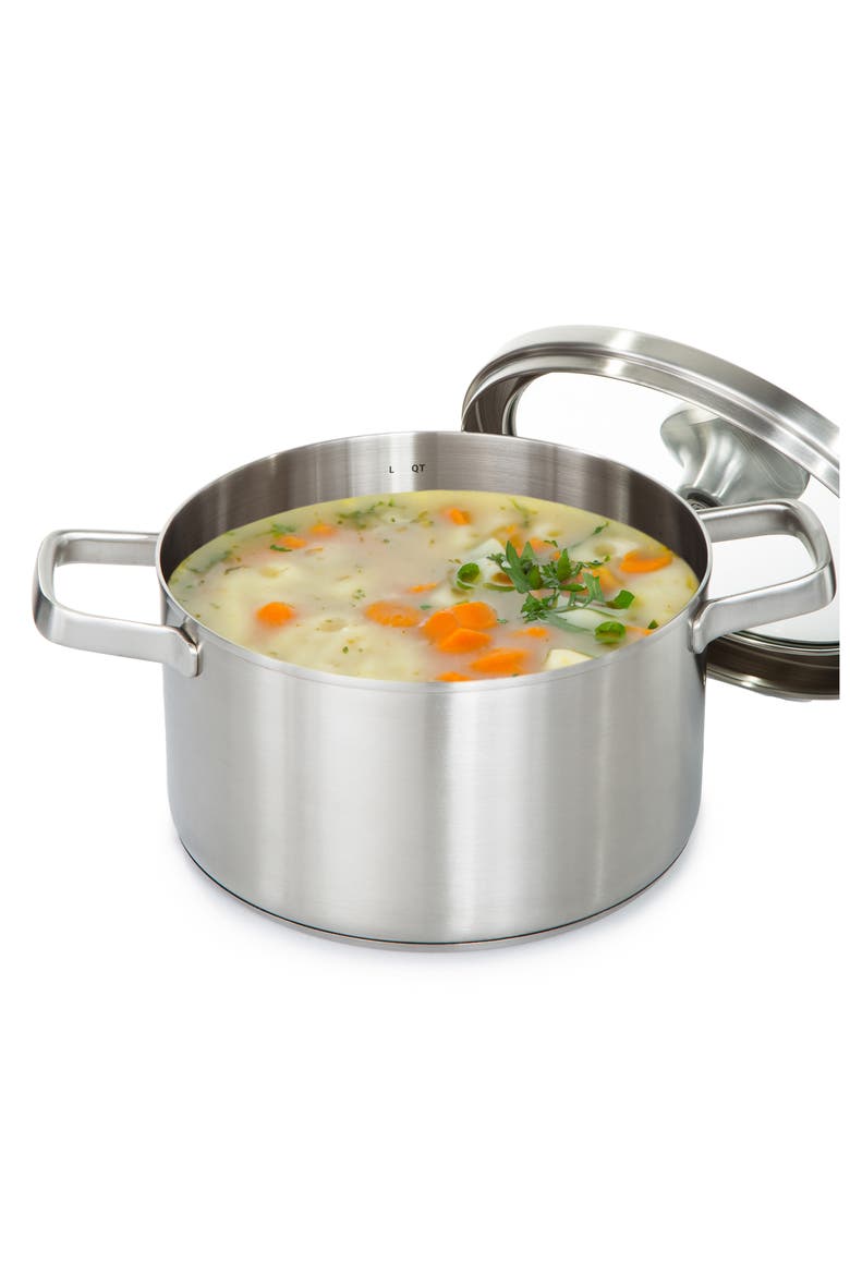 Leo Graphite 3.6-Quart Covered Stockpot, Alternate, color, GREY