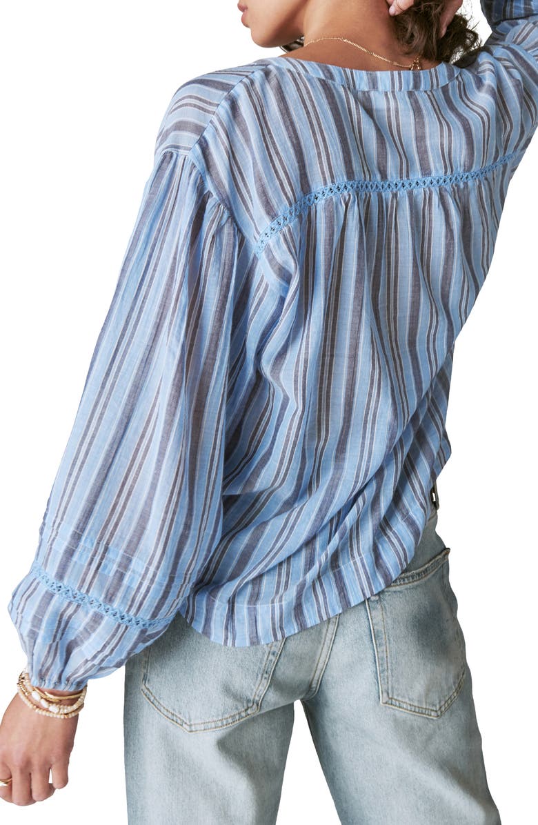 Lucky Brand Stripe Button Front Shirt, Alternate, color,