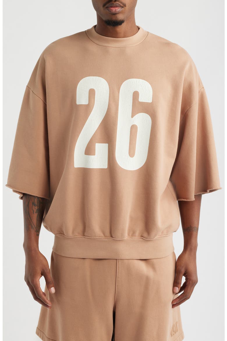Relaxed Crewneck Sweatshirt, Main, color, WASHED GINGER