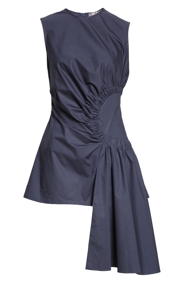 Lela Rose Asymmetrical Ruched Poplin Top, Alternate, color,