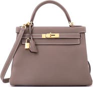 Pre-Owned Hermes Kelly Handbag Grey Togo with Gold Hardware 28