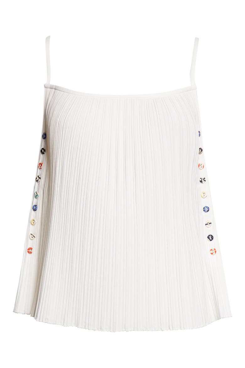 Pleated Side Button Camisole, Alternate, color, IVORY