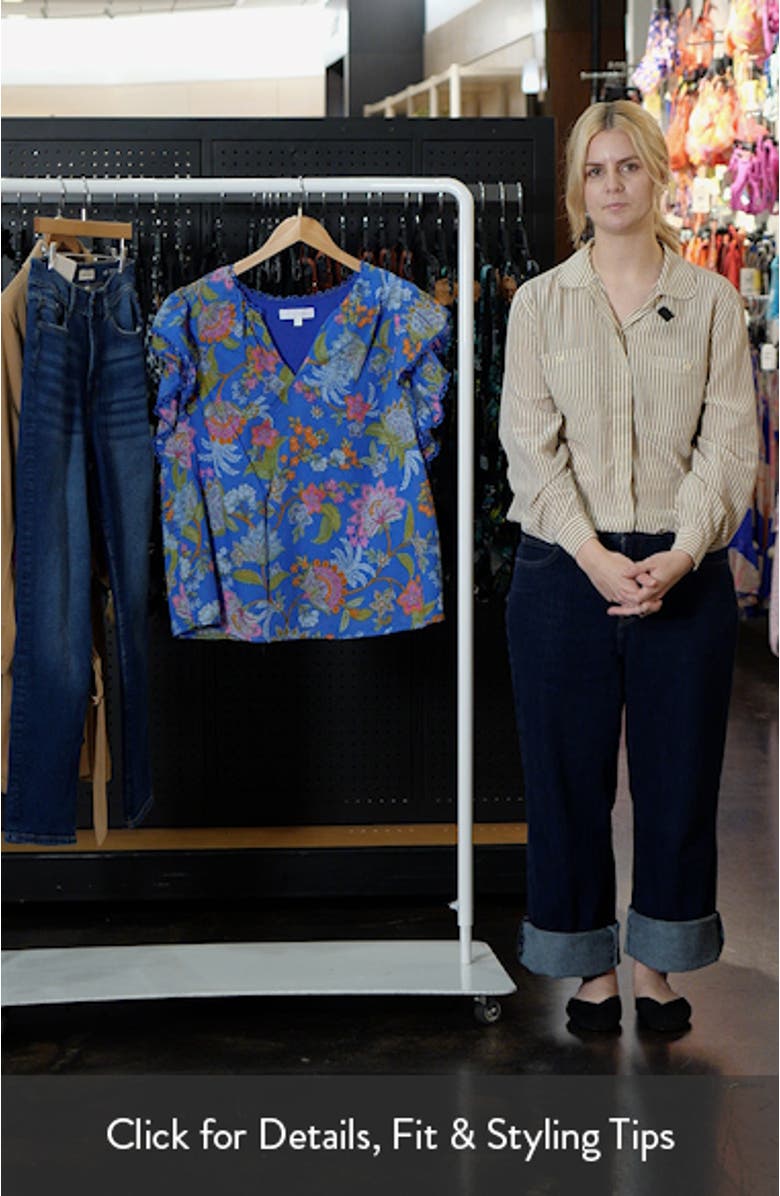 Sunlit Floral Print Ruffle Top, sales video thumbnail