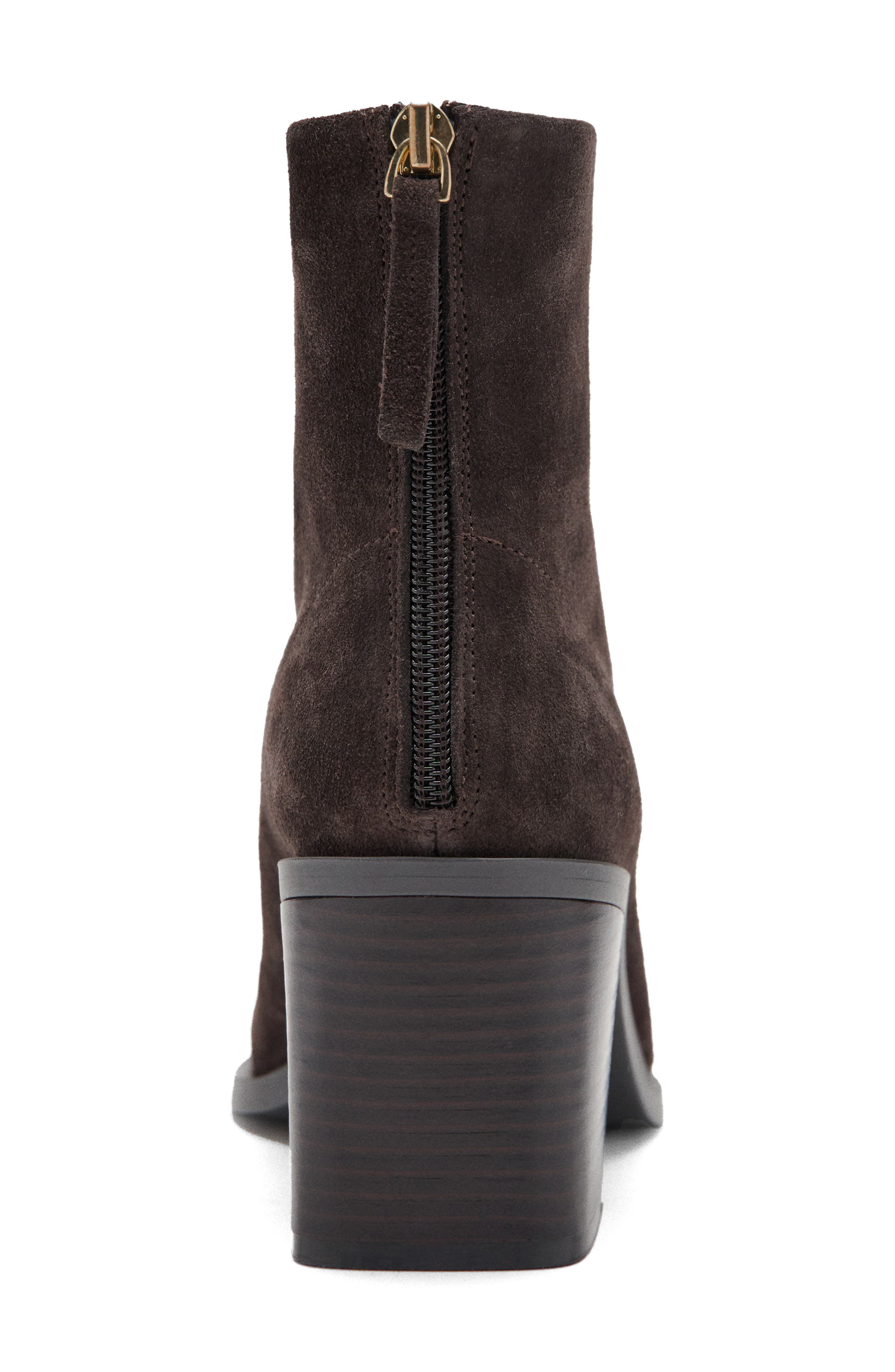 MANGO Round Toe Bootie, Alternate, color, Chocolate