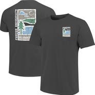 IMAGE ONE Men's  Graphite Purdue Boilermakers Comfort Colors Minimal Vista Distressed Graphics T-Shirt