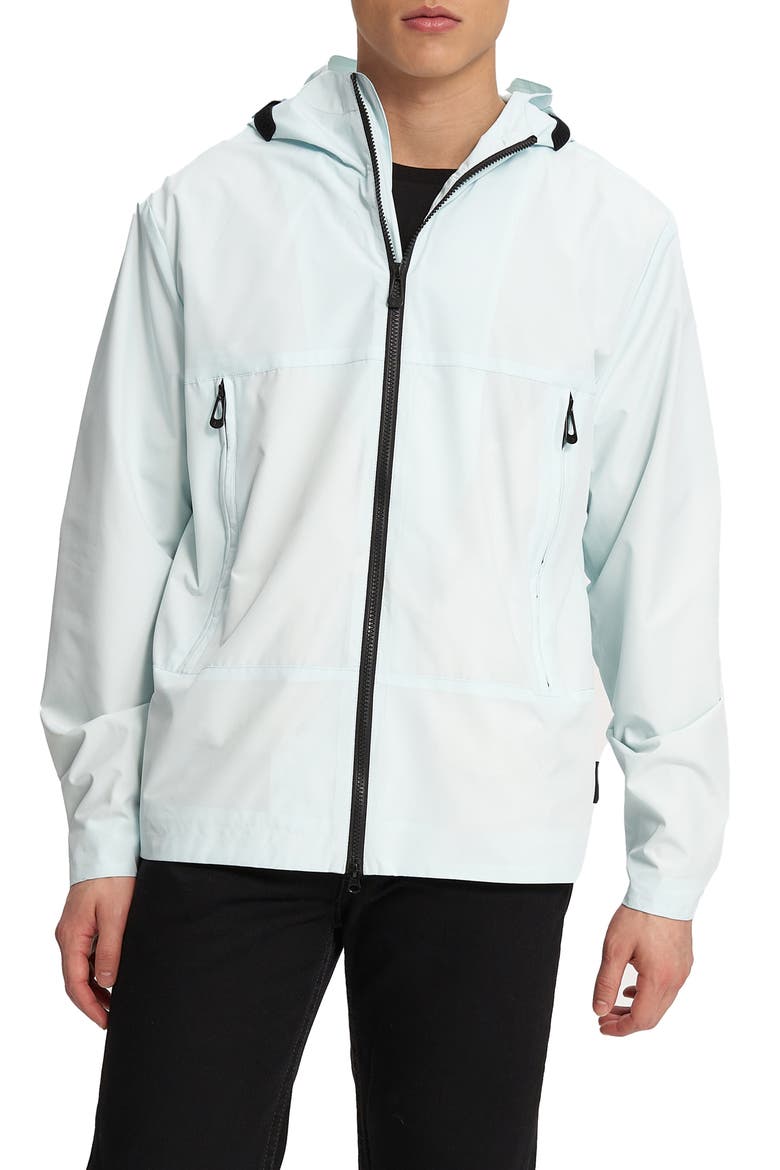 Silas Hooded Rain Jacket, Main, color, MARINA BAY