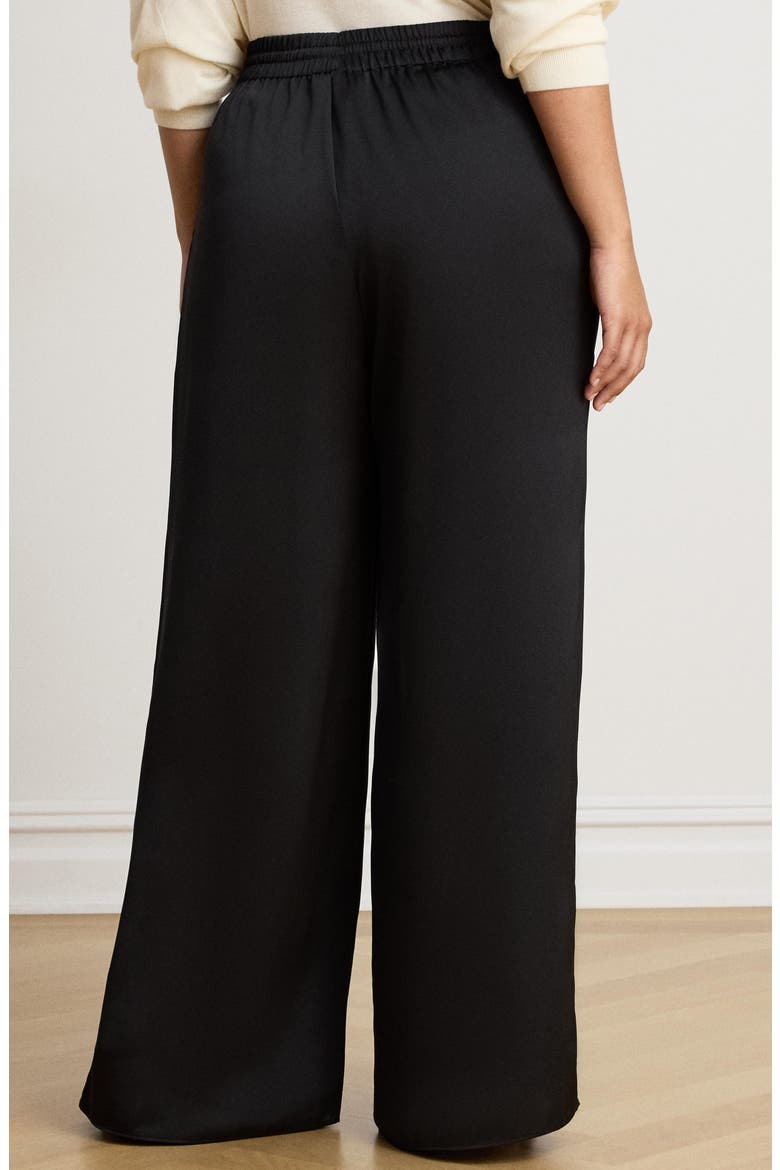 Satin Charmeuse Wide Leg Pants, Alternate, color, BLACK