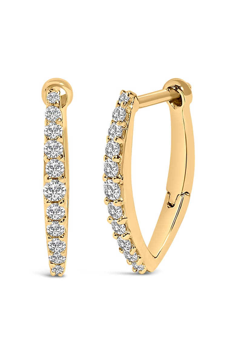 10K Gold 1/4 Cttw Lab Grown Diamond Heart Shaped Huggy Hoop Earrings, Alternate, color, Yellow