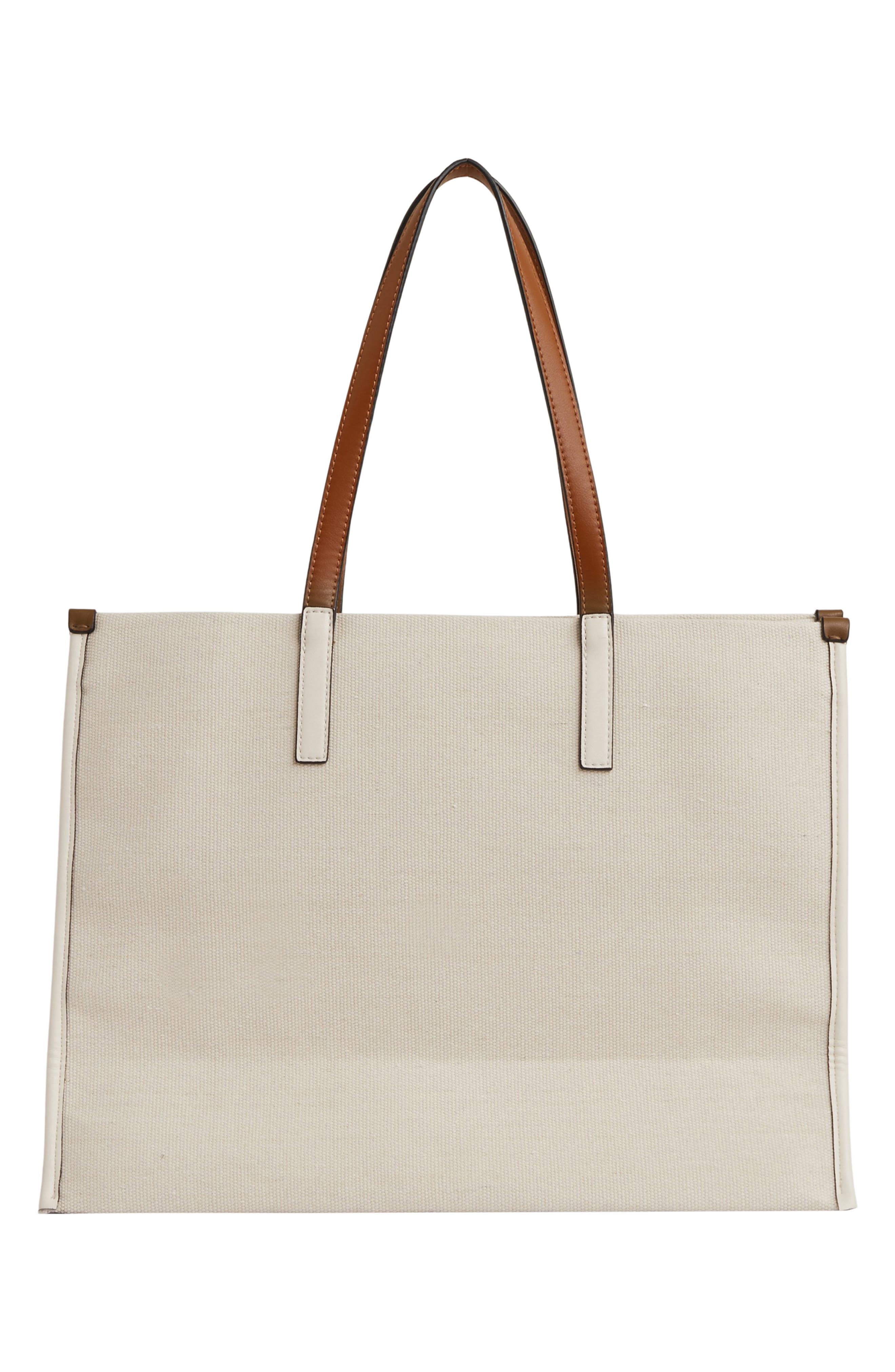 Reiss Lola Logo Canvas Tote, Alternate, color, Lolanatural