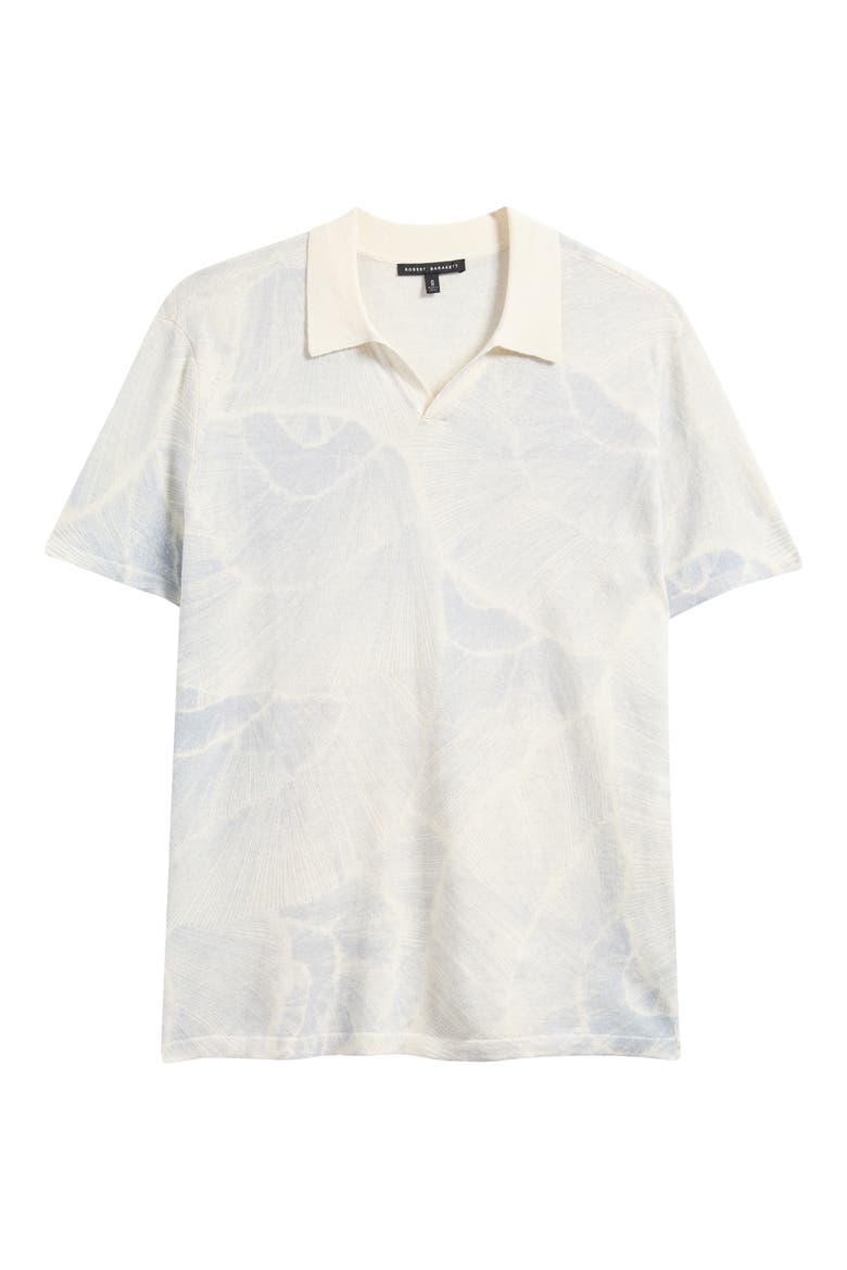Asher Print Linen Blend Polo Shirt, Alternate, color, GREY