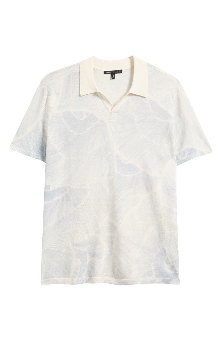 Robert Barakett Asher Print Linen Blend Polo Shirt, Alternate, color, Grey