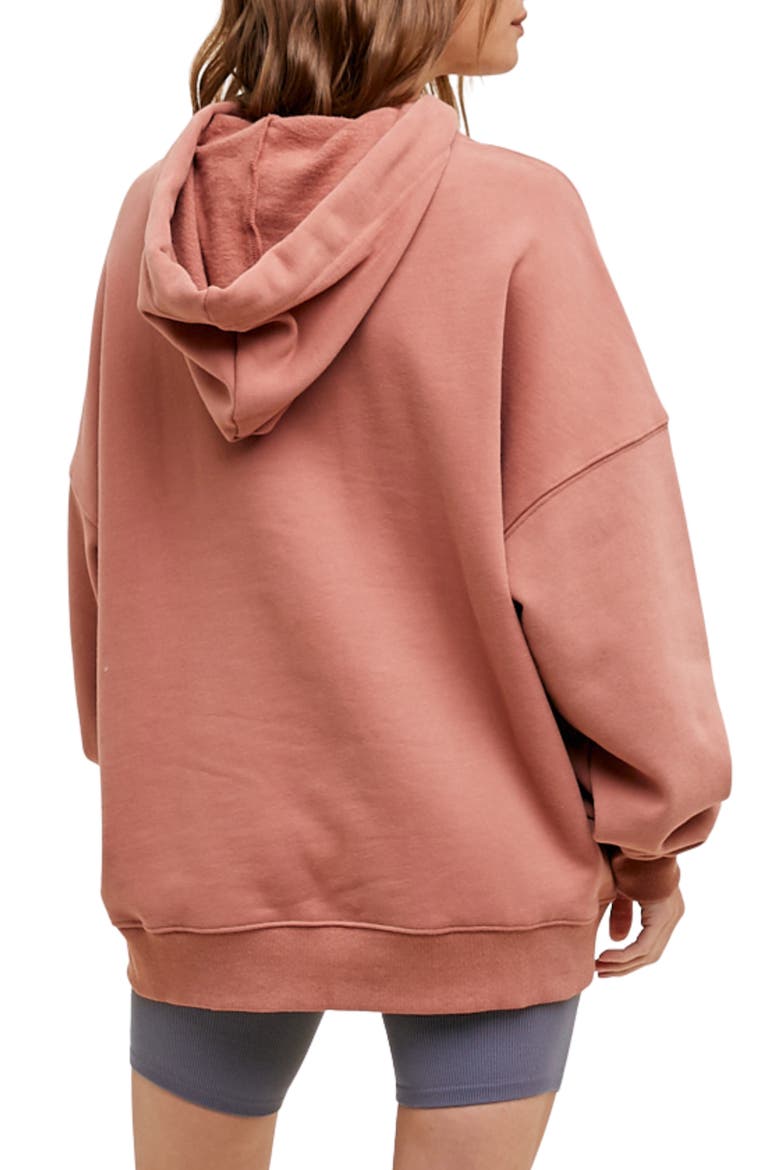 Oversize French Terry Pullover Hoodie, Alternate, color, BURLWOOD