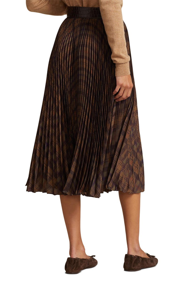 Polo Ralph Lauren Pleated Crepe Recycled Polyester Midi Skirt, Alternate, color, 
