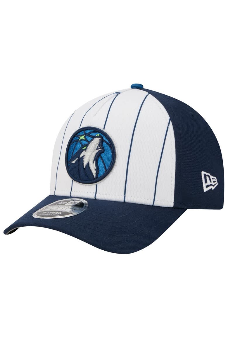 Men's New Era  White/Navy Minnesota Timberwolves 2025 NBA Tip Off M-Crown A-Frame 9FORTY Adjustable Hat, Alternate, color, White