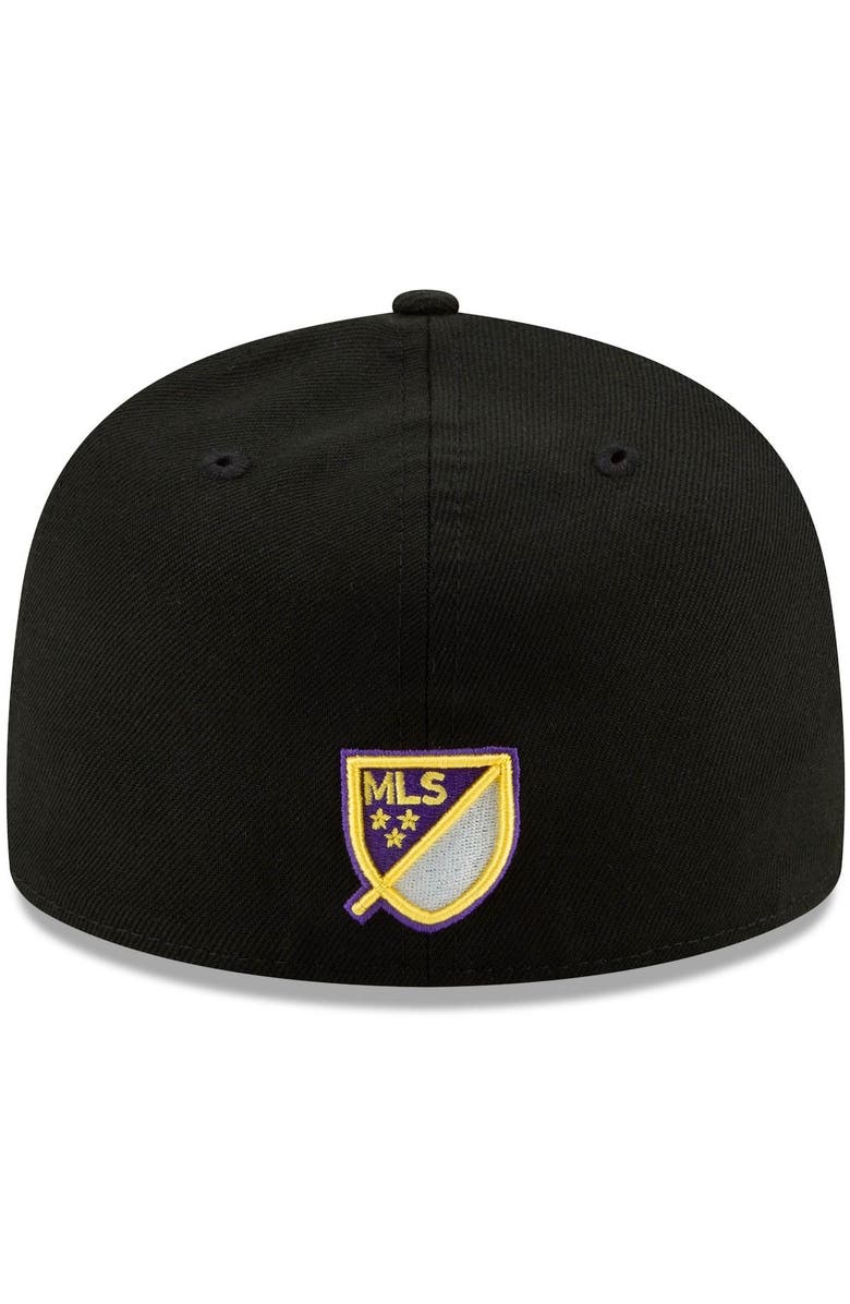 New Era Men's New Era Black Orlando City SC Primary Logo 59FIFTY Fitted Hat, Alternate, color,