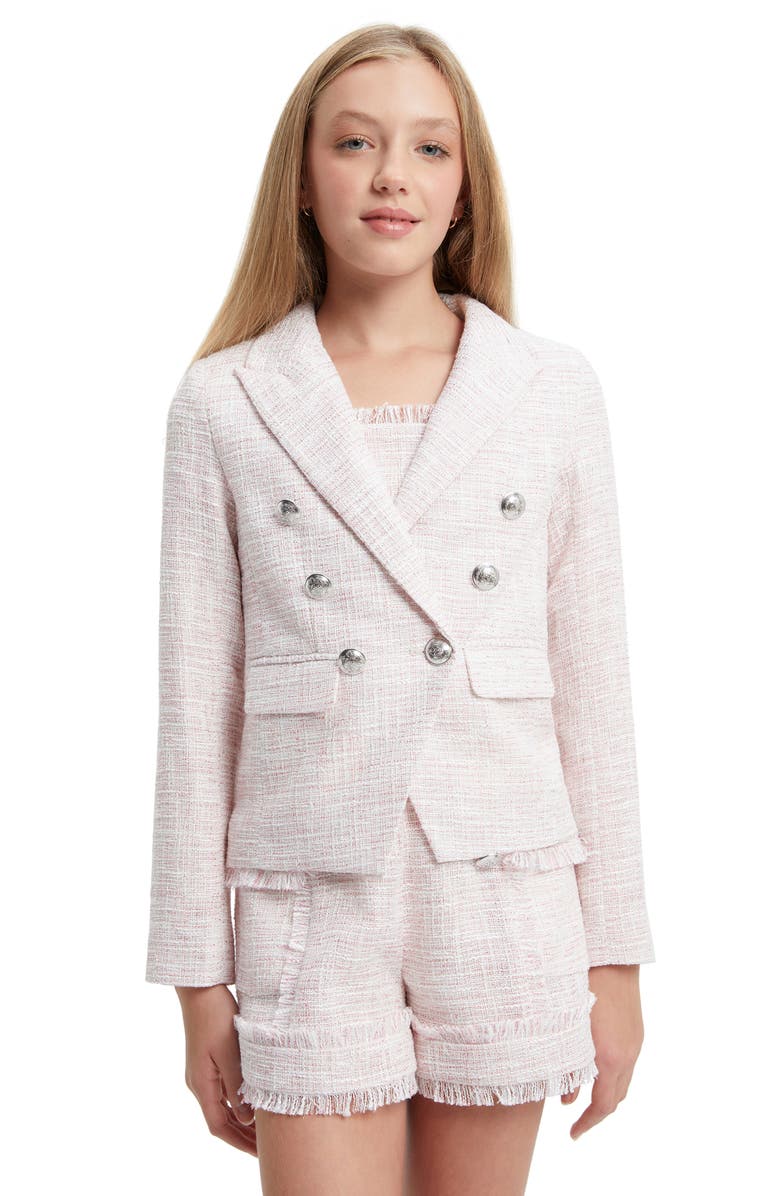 Bardot Junior Kids' Gamela Bouclé Metallic Blazer, Alternate, color, 